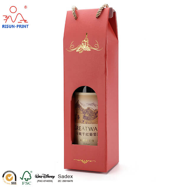 impresión china caja de embalaje de vino tinto personalizada de fábrica de embalaje