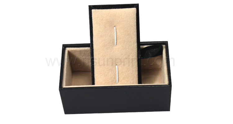 Black Leather Earing Jewelry Box