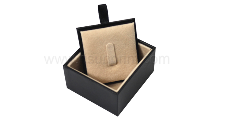 Black Leather Ring Jewelry Box