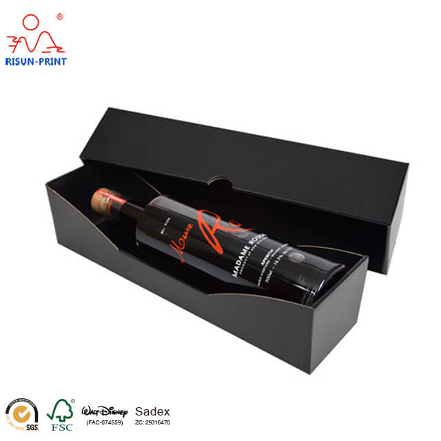 Cardboard Black Bottle Wine Packaging Box