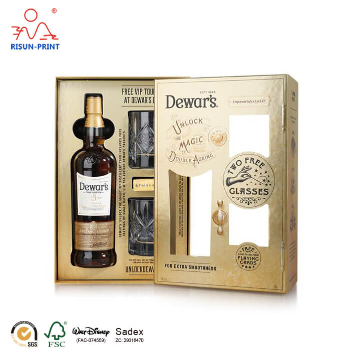 Cardboard wine whiskey Packaging Box