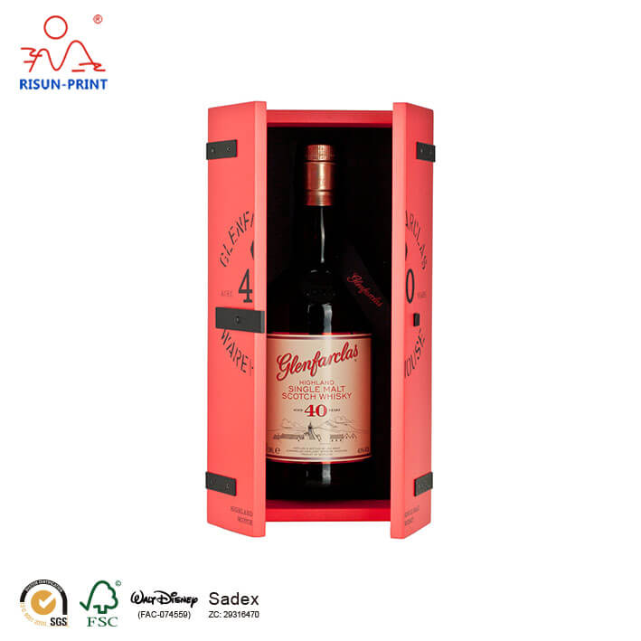 Whisky red wooden Wine box