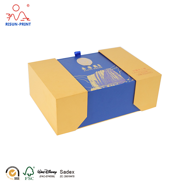 Embalaje de caja de regalo de comida tipo almeja con puerta doble abierta de lujo personalizado