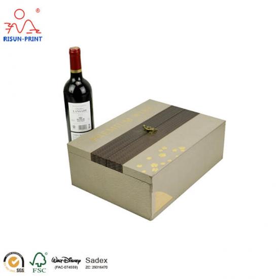 caja de vino doble abierta