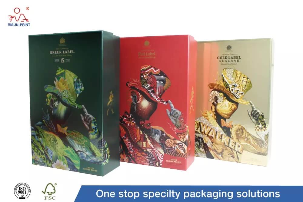 Cajas de vino personalizadas en proceso de 4 colores